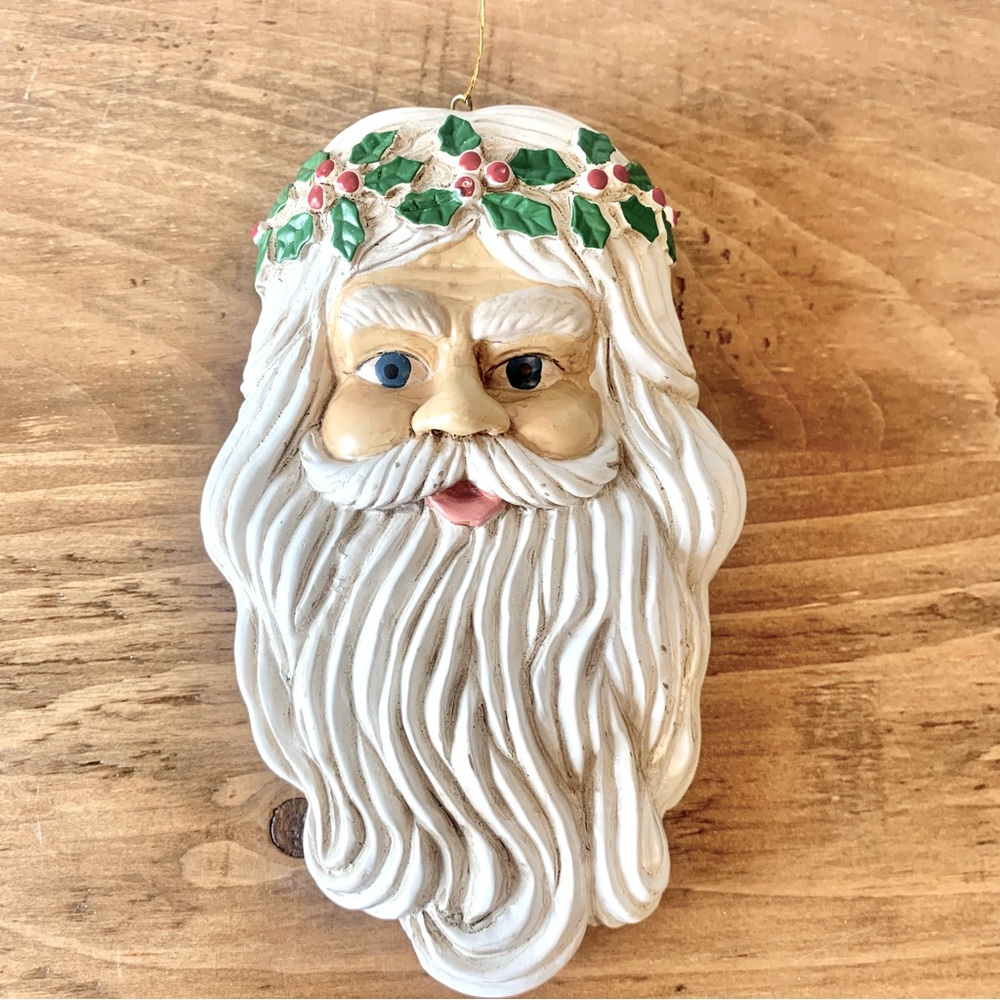 Vintage Santa Claus Ornament Shatter Proof Blow Mold Style St. Nicholas